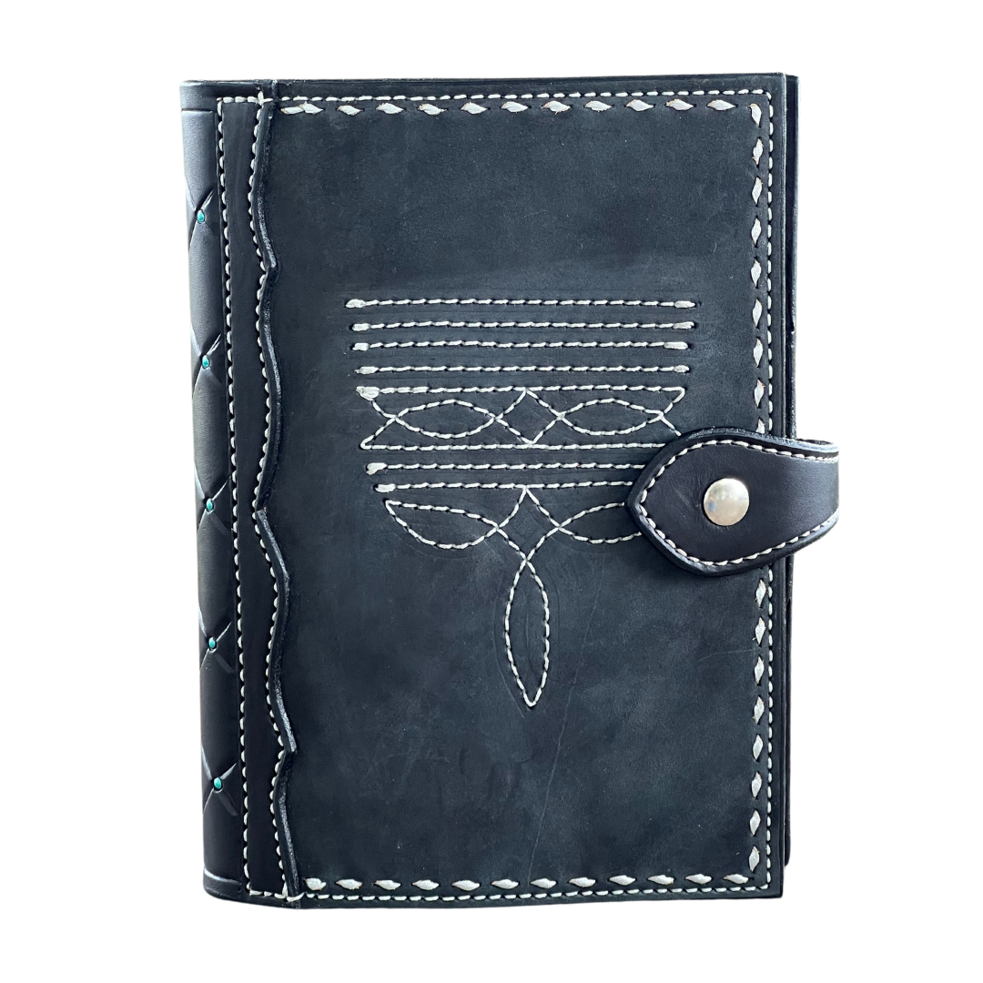 #8 Bible cover Cowboy Stitch- Black