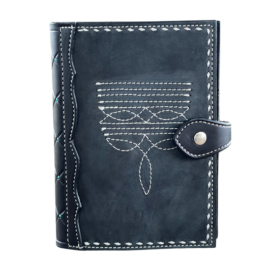 #8 Bible cover Cowboy Stitch- Black