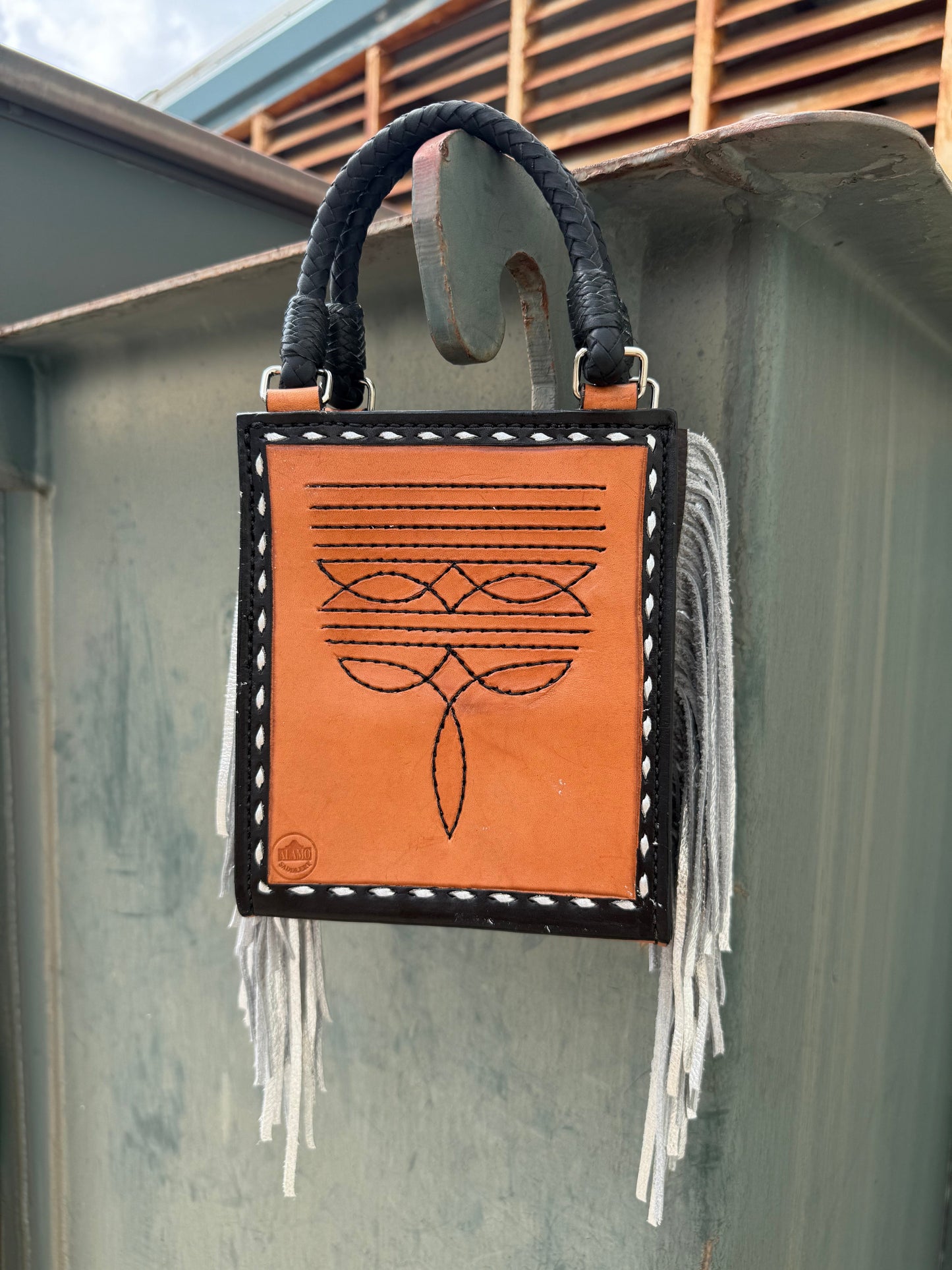 The Card Handbag- Checkered with Fringe