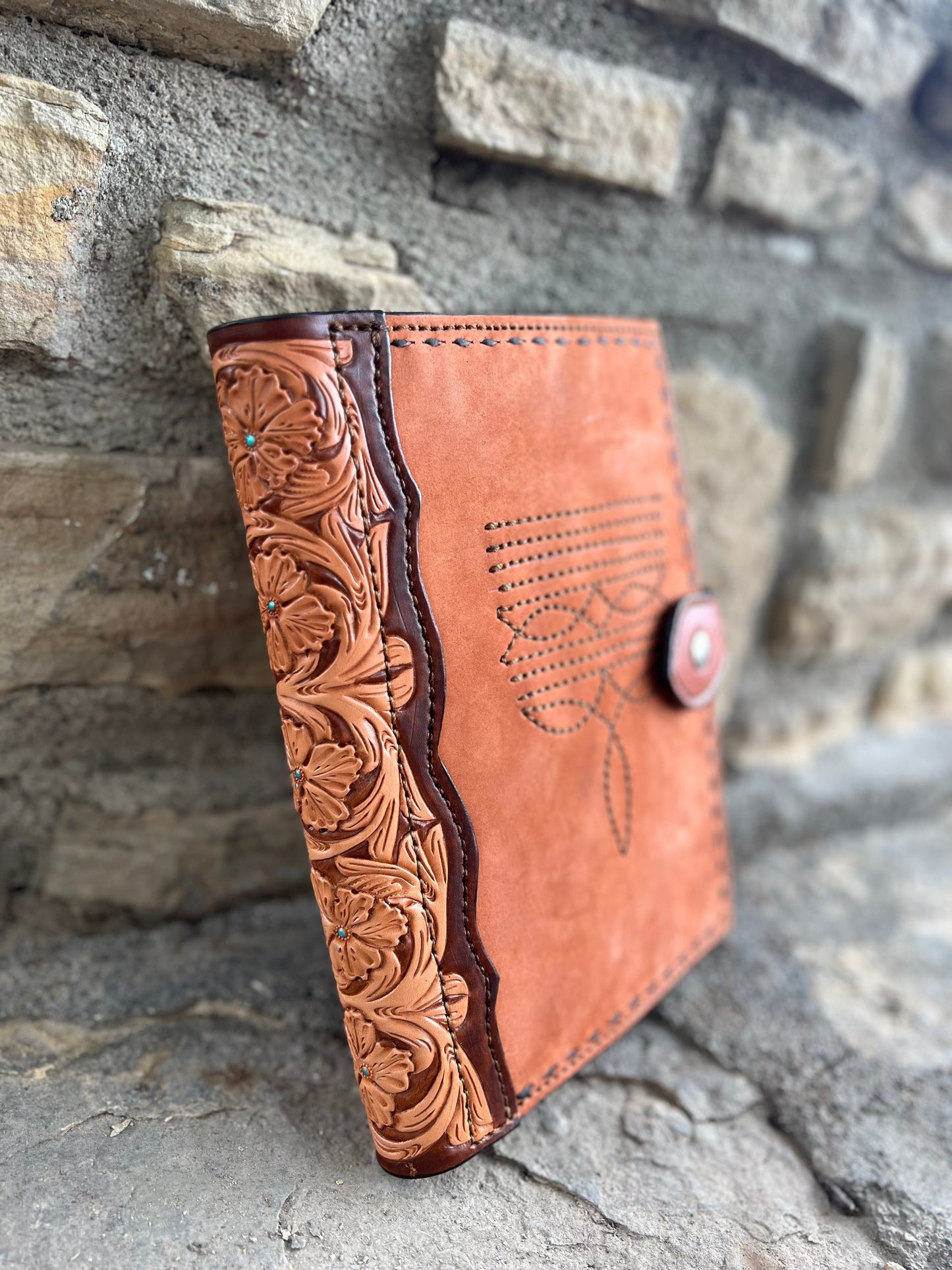 #9 Bible cover Cowboy Stitch- Toast