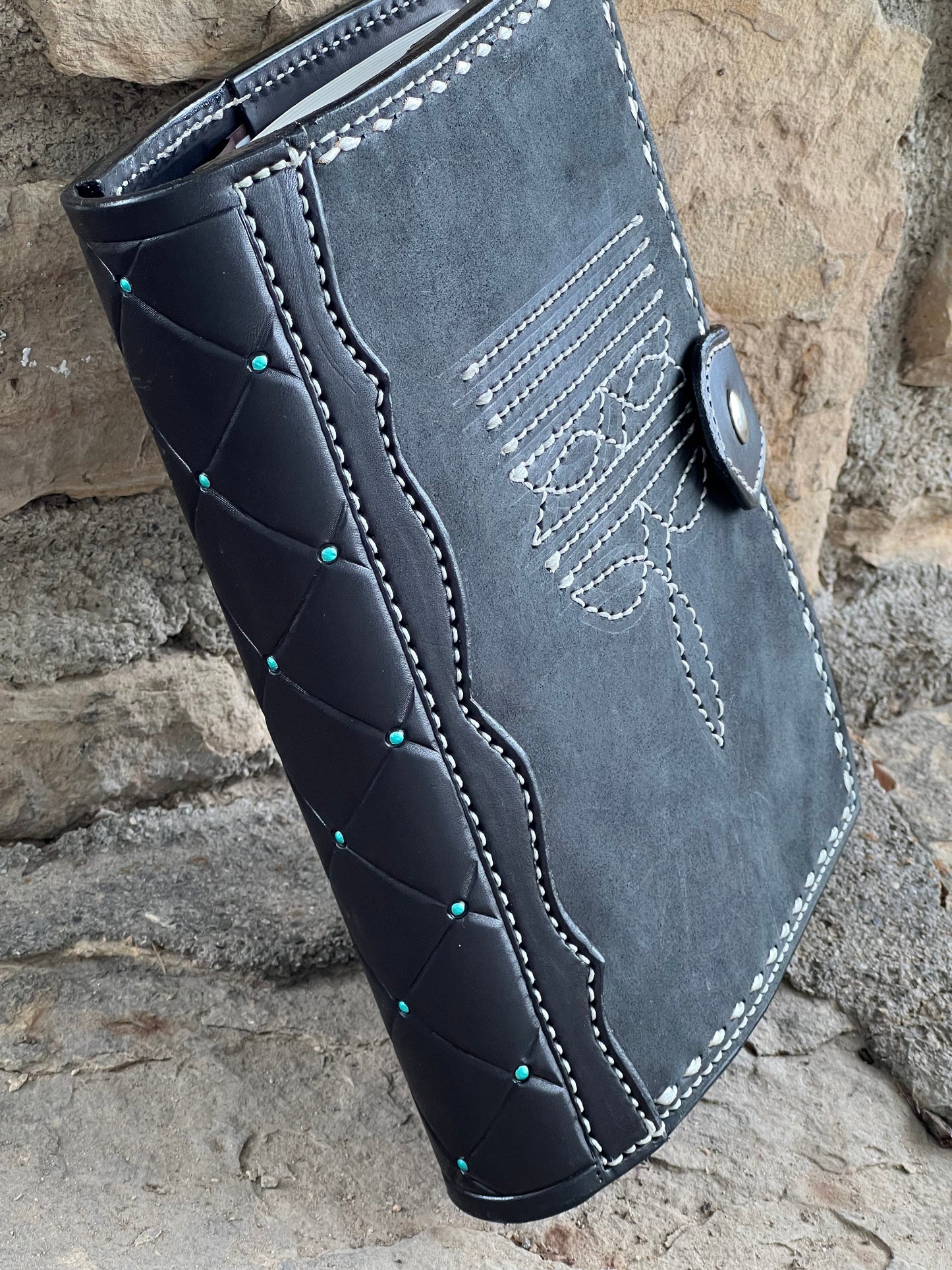 #8 Bible cover Cowboy Stitch- Black