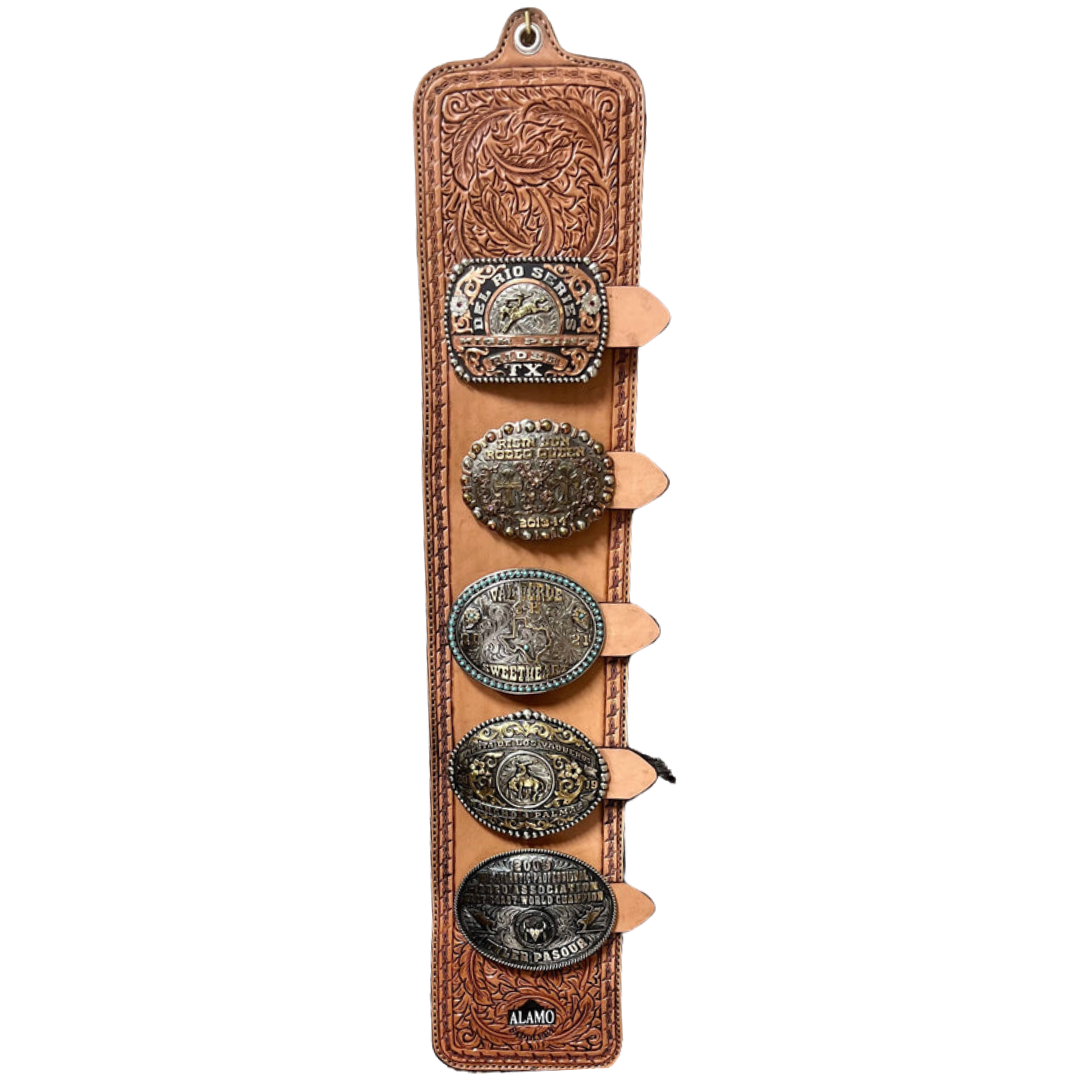 Golden Leather Cowboy Feather tool Buckle Holder